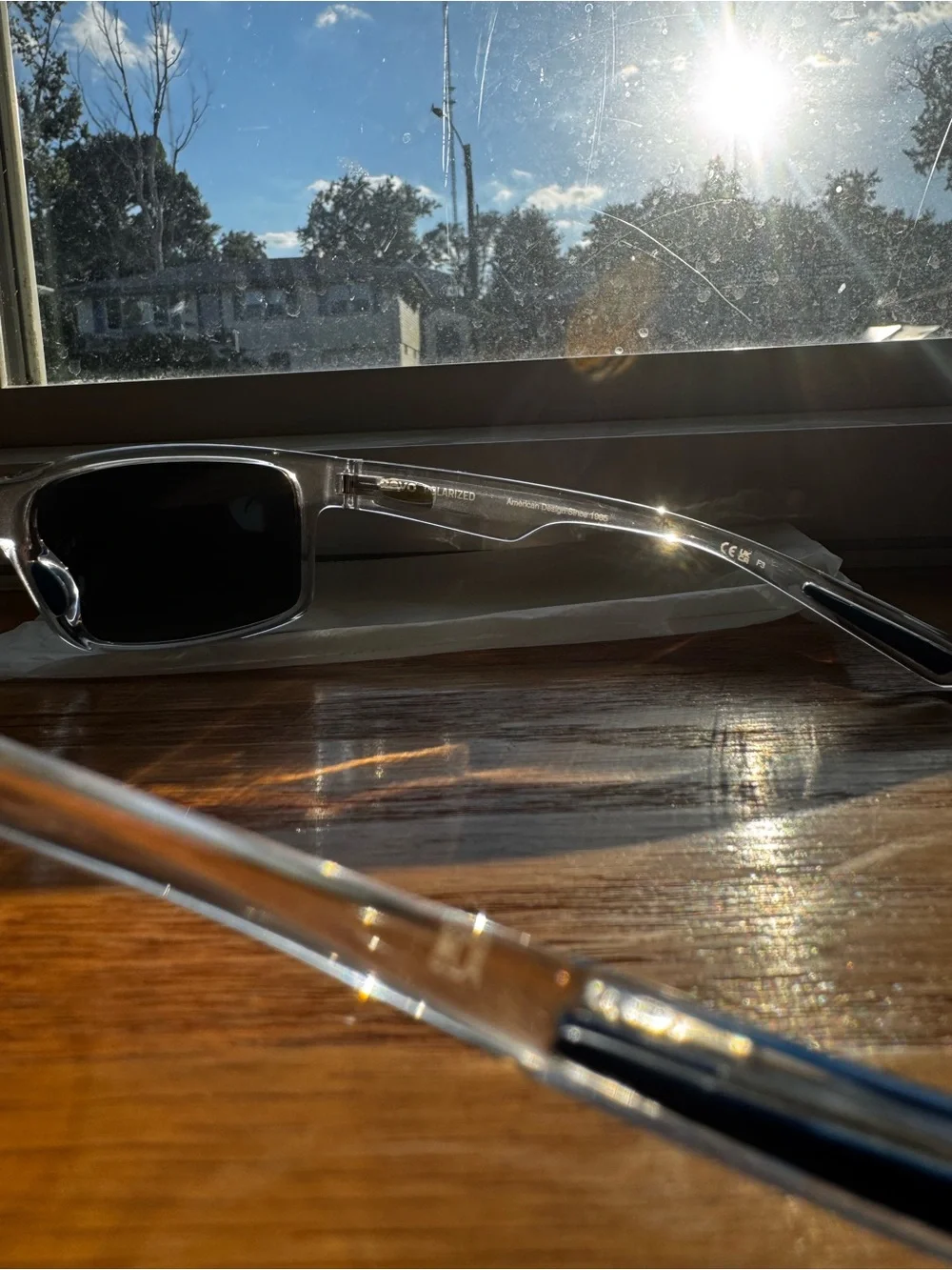 REVO Crawler RE 1027 09 BL Clear/Blue Polarized Sunglasses Unisex Like NEW